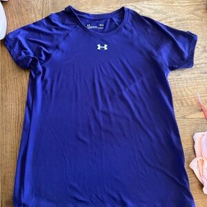 Under Armour Purple Performance Tee with White Logo